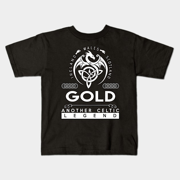 Gold Name T Shirt - Another Celtic Legend Gold Dragon Gift Item Kids T-Shirt by harpermargy8920